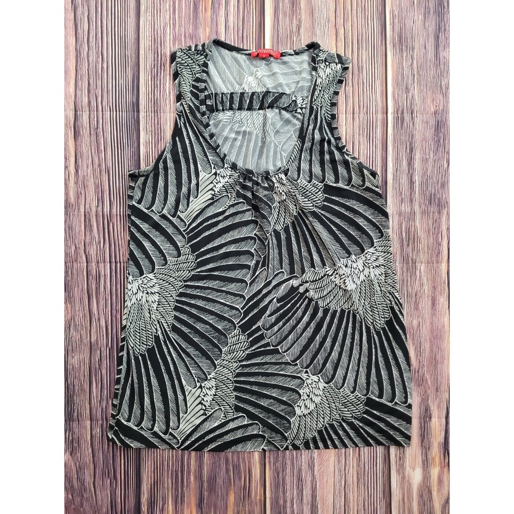 New York & Company Collection Fan Leaf Sleeveless Blouse Women's M